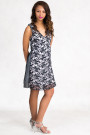 Elegant Lace on Cotton A-Line Dress in Black