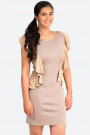 From Office To Outing Bodycon Dress With Frills In Cappuccino