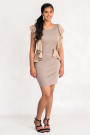 From Office To Outing Bodycon Dress With Frills In Cappuccino