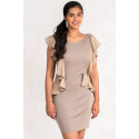 From Office To Outing Stylish Frills Dress SISTE'S ITALY Latte