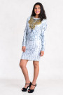 Gold Necklace Printed Dress Set
