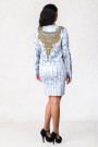 Gold Necklace Printed Dress Set