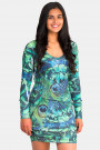 Fairy Dreams Print Dress In Shades Of Green