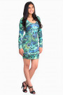Fairy Dreams Print Dress In Shades Of Green