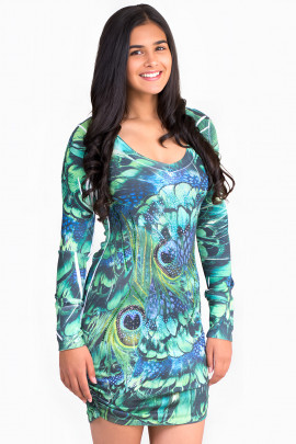 Fairy Dreams Print Dress In Shades Of Green