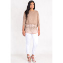 Designer Cotton Sequin TWO TOPS Set Brown SISTE'S ITALY