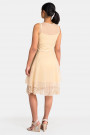 New Pearl In Town Sequined Lace Dress In Beige