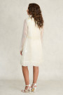 Diana Chic Long Silk Coat In Beige