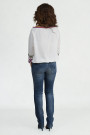 Chic Embroidery Cotton Sequinned Blouse