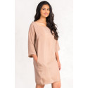 Tunic Designer Dress Asymmetric Pocket SISTE'S ITALY Brown