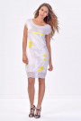Face of Femininity Lace Designer Dress with Yellow Flowers