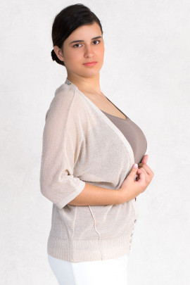 Everyday Elegance Light and Shining Short Cardigan in Beige