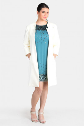 More by Siste's Gorgeous Long Jacket in Pearl White