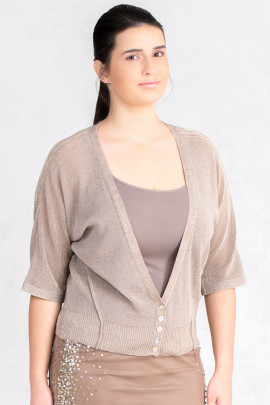 Everyday Elegance Light and Shining Short Cardigan in Brown