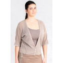 Plus Size Woman Light & Shining Short Cardigan MORE BY SISTE'S Gold Brown