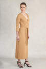 Style at Work Jersey Wrap Dress in Brown