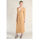 Stylish Classic Long Wrap Dress SISTE'S ITALY Brown