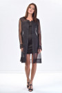Diana Chic Long Silk Coat Black
