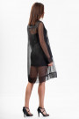 Diana Chic Long Silk Coat Black