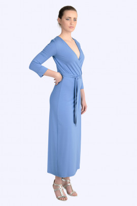 Style at Work Jersey Wrap Dress in Blue
