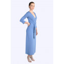 Stylish Classic Long Wrap Dress SISTE'S ITALY Blue