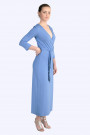Style at Work Jersey Wrap Dress in Blue