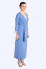 Style at Work Jersey Wrap Dress in Blue