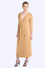 Style at Work Jersey Wrap Dress in Brown