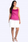 Two Layer Cotton Skirt with Leather Look Belt 