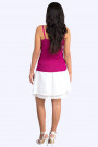 Two Layer Cotton Skirt with Leather Look Belt 