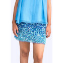 Super Shining Sequin Mini Skirt SISTE'S ITALY Blue