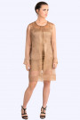 Diana Chic Long Silk Coat in Sienna Brown