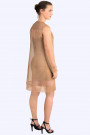 Diana Chic Long Silk Coat in Sienna Brown