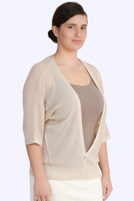 Everyday Elegance Light and Shining Short Cardigan in Beige