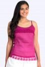 Lovely Romantic Linen Top In Pink