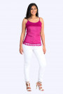 Lovely Romantic Linen Top In Pink