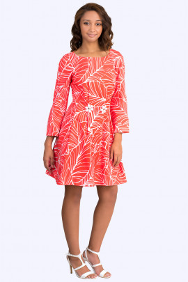 Two Chamomiles Red Cotton Dress
