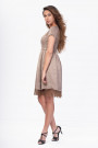 SISTE'S Brown Midi Dress with Lace Bottom
