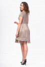 SISTE'S Brown Midi Dress with Lace Bottom