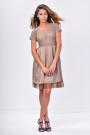 SISTE'S Brown Midi Dress with Lace Bottom