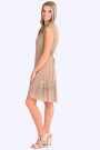 Exquisite Designer Cotton Sequin Dress in Brown