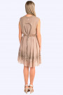 Exquisite Designer Cotton Sequin Dress in Brown
