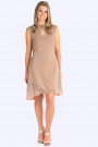 Exquisite Designer Cotton Sequin Dress in Brown