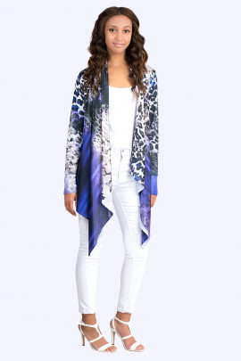 Purple Leopard Digital Print Cardigan