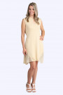 Exquisite Designer Cotton Sequin Dress In Beige