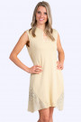 Exquisite Designer Cotton Sequin Dress In Beige