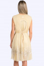 Exquisite Designer Cotton Sequin Dress In Beige