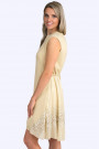 Exquisite Designer Cotton Sequin Dress In Beige