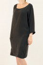 Siste's Cupro Tunic Dress with Assymetric Pocket in Black
