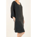 Tunic Designer Dress Asymetric Pocket SISTE'S ITALY Black